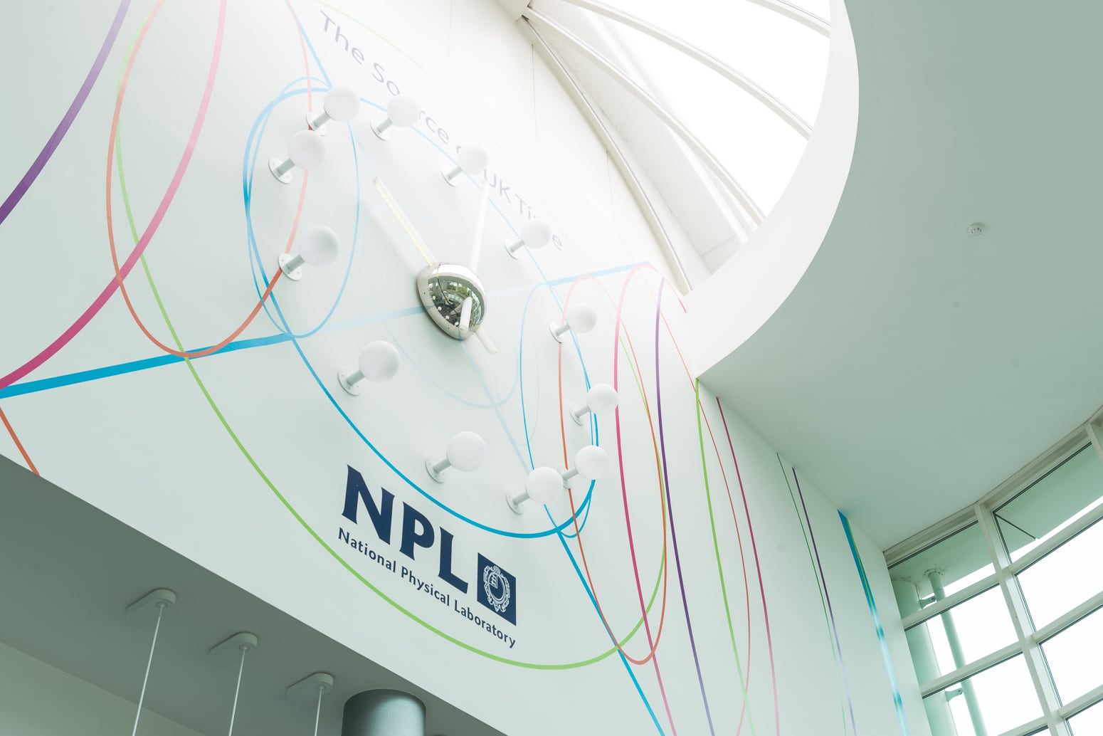 Image of NPL wall clock in main reception